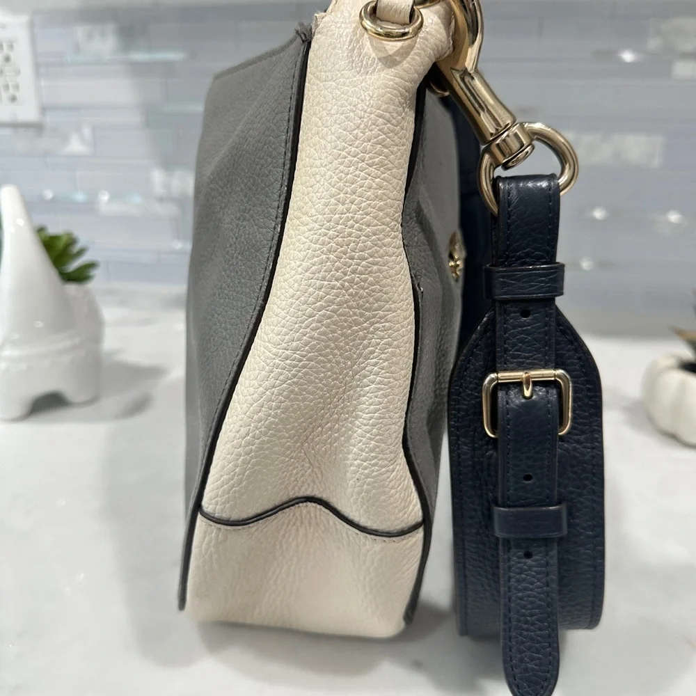 💋Coach F76697 Jes Colorblock Hobo Heather Gray/Black Pebbled Leather Bag - Picture 5 of 12